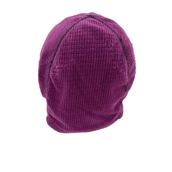 Melanzana Purple Grid Fleece Beanie Hat Adult XL - Picture 3 of 6